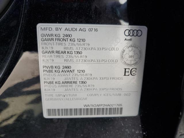 Photo 14 from auction – 2017 AUDI Q5 TECHNIK with VIN WA1V2AFP2HA021765