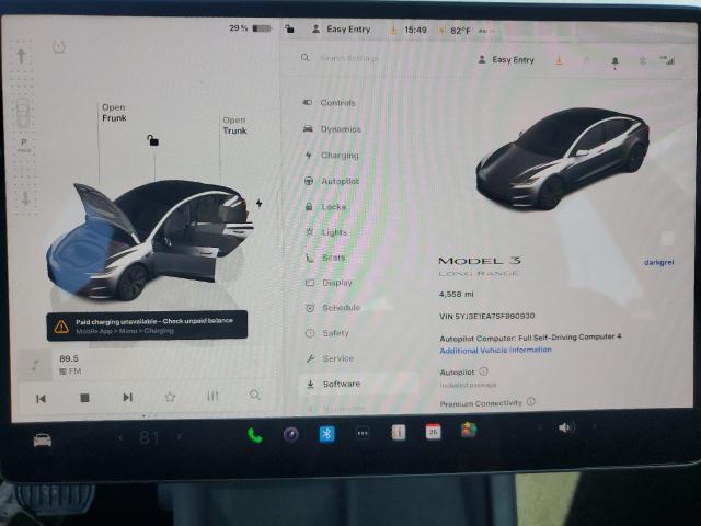 Photo 9 from auction – 2025 TESLA MODEL 3 with VIN 5YJ3E1EA7SF890930