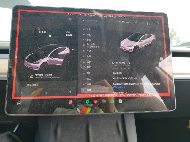 Photo 9 from auction – 2022 TESLA MODEL 3 with VIN 5YJ3E1EB2NF157908