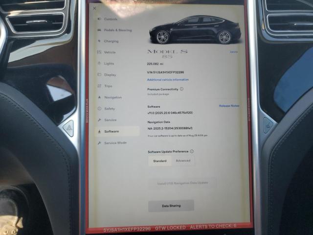 Photo 9 from auction – 2014 TESLA MODEL S with VIN 5YJSA1H1XEFP32296
