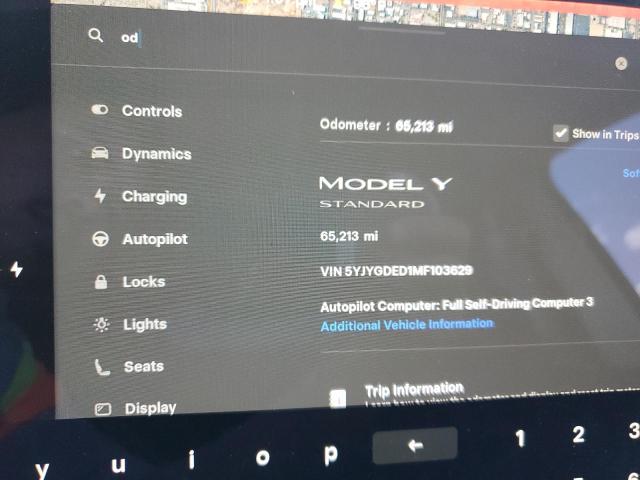 Photo 9 from auction – 2021 TESLA MODEL Y with VIN 5YJYGDED1MF103629
