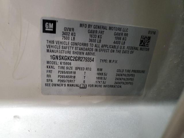 Photo 14 from auction – 2016 CHEVROLET SUBURBAN K with VIN 1GNSKGKC2GR279354