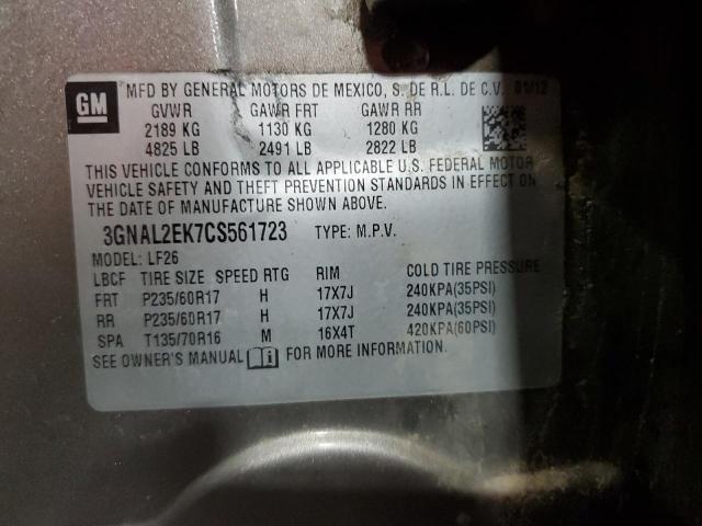 Foto 14 de la subasta – 2012 CHEVROLET CAPTIVA SP con VIN 3GNAL2EK7CS561723