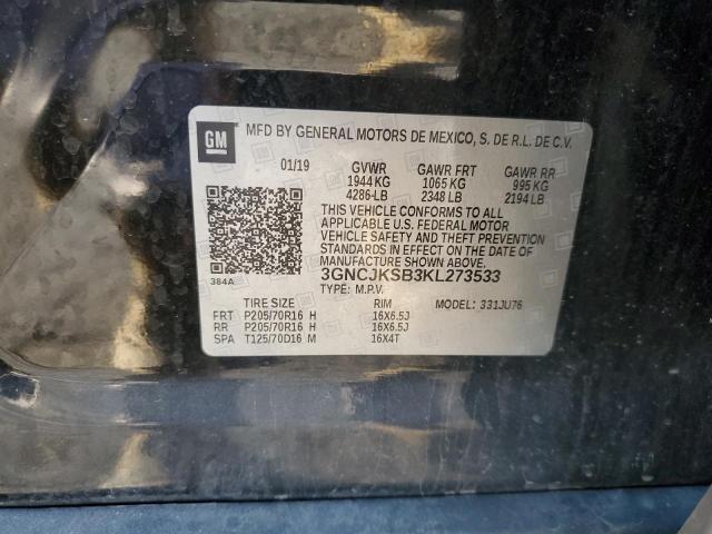 Photo 14 from auction – 2019 CHEVROLET TRAX with VIN 3GNCJKSB3KL273533