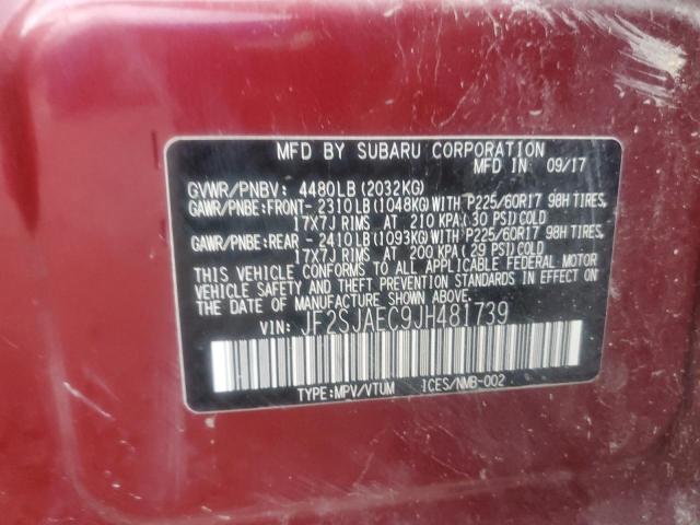 Photo 14 from auction – 2018 SUBARU FORESTER 2 with VIN JF2SJAEC9JH481739
