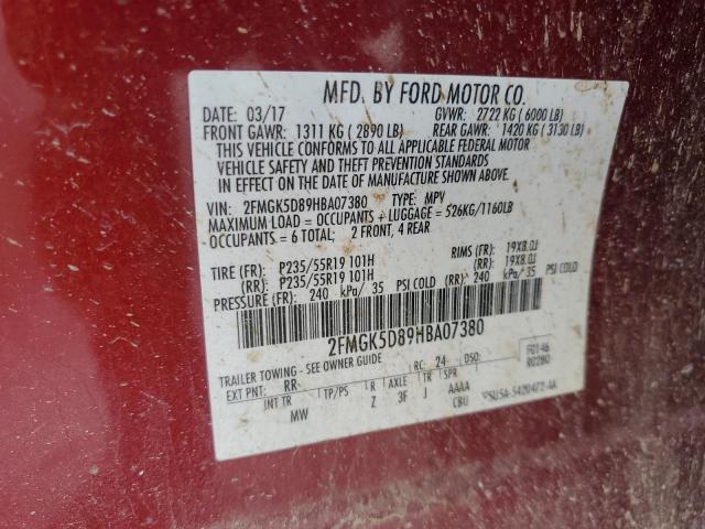 Photo 14 from auction – 2017 FORD FLEX LIMIT with VIN 2FMGK5D89HBA07380