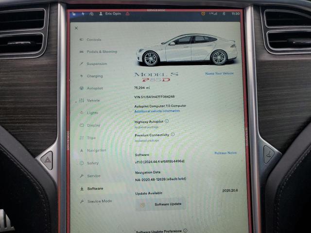 Photo 9 from auction – 2015 TESLA MODEL S P85D with VIN 5YJSA1H47FF084248