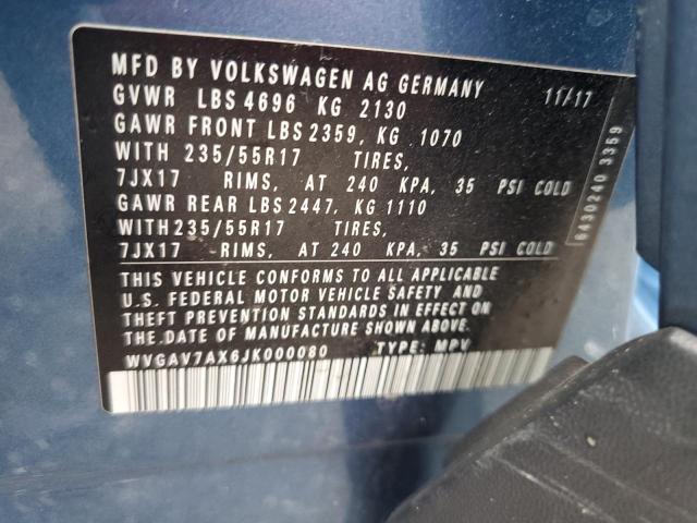 Photo 14 from auction – 2018 VOLKSWAGEN TIGUAN LIMITED with VIN WVGAV7AX6JK000080