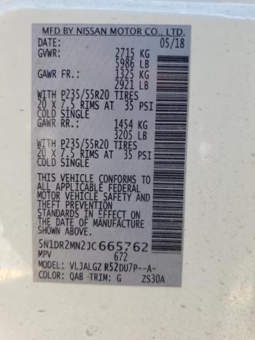 Photo 14 from auction – 2018 NISSAN PATHFINDER with VIN 5N1DR2MN2JC665762