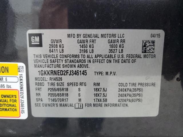 Photo 14 from auction – 2015 GMC ACADIA SLE with VIN 1GKKRNED2FJ346145