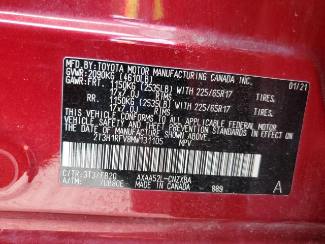 Photo 14 from auction – 2021 TOYOTA RAV4 LE with VIN 2T3H1RFV8MW131105