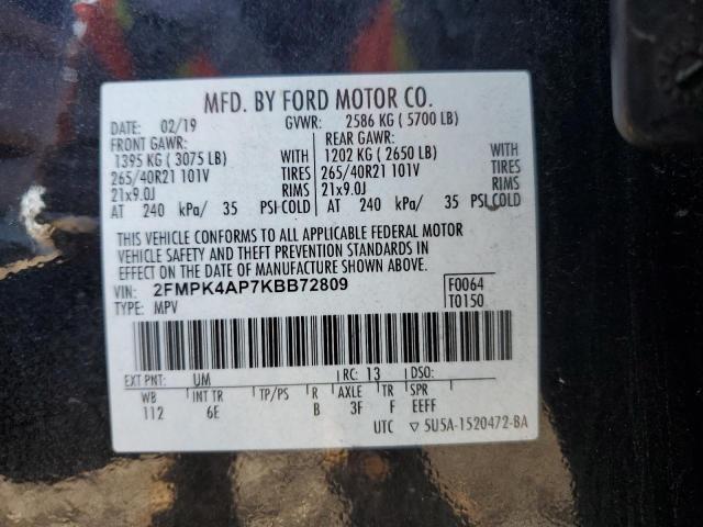Photo 14 from auction – 2019 FORD EDGE ST with VIN 2FMPK4AP7KBB72809