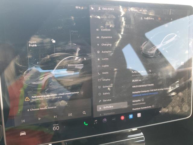 Photo 9 from auction – 2020 TESLA MODEL 3 with VIN 5YJ3E1EA1LF739356