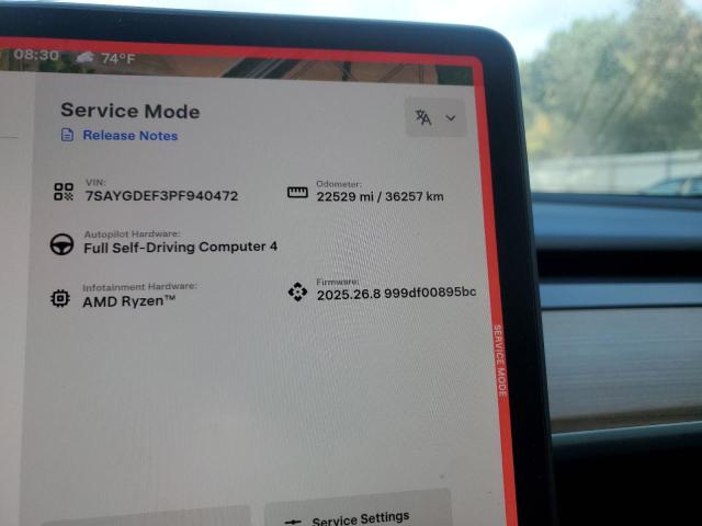 Photo 9 from auction – 2023 TESLA MODEL Y with VIN 7SAYGDEF3PF940472