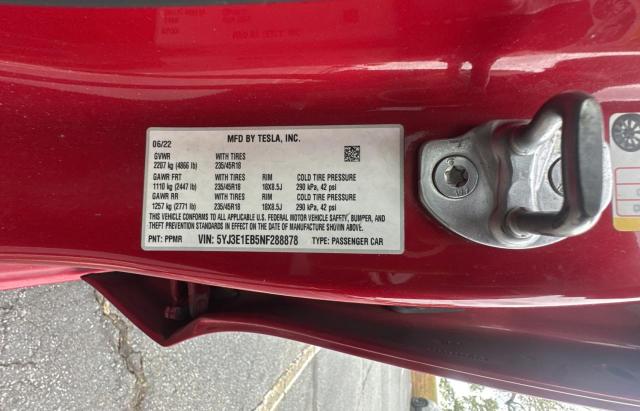 Photo 10 from auction – 2022 TESLA MODEL 3 with VIN 5YJ3E1EB5NF288878