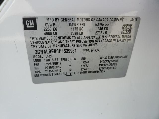Photo 14 from auction – 2017 CHEVROLET EQUINOX LS with VIN 2GNALBEK8H1539961