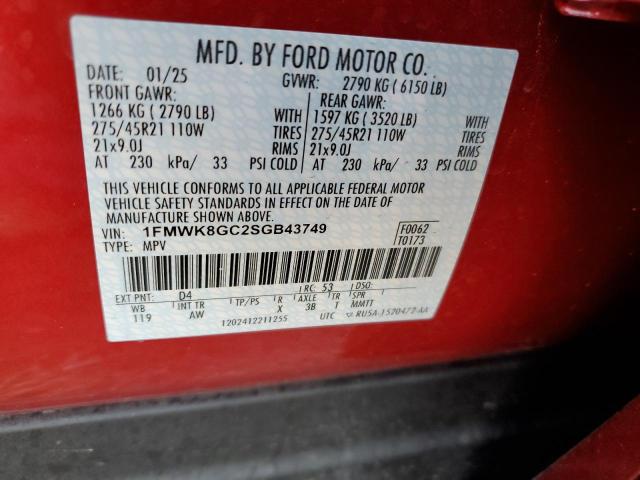 Photo 14 from auction – 2025 FORD EXPLORER ST with VIN 1FMWK8GC2SGB43749