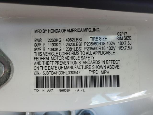 Photo 14 from auction – 2017 ACURA RDX with VIN 5J8TB4H30HL030947