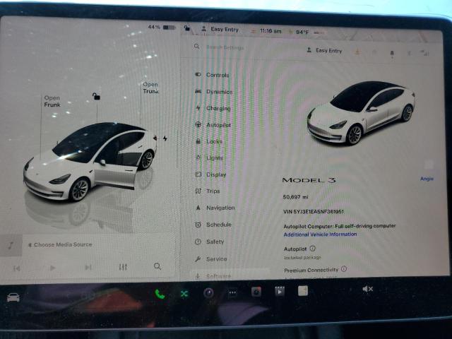 Photo 9 from auction – 2022 TESLA MODEL 3 with VIN 5YJ3E1EA5NF361951