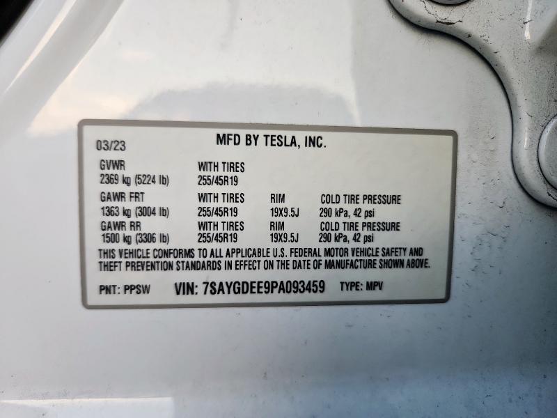 Photo 14 from auction – 2023 TESLA MODEL Y with VIN 7SAYGDEE9PA093459