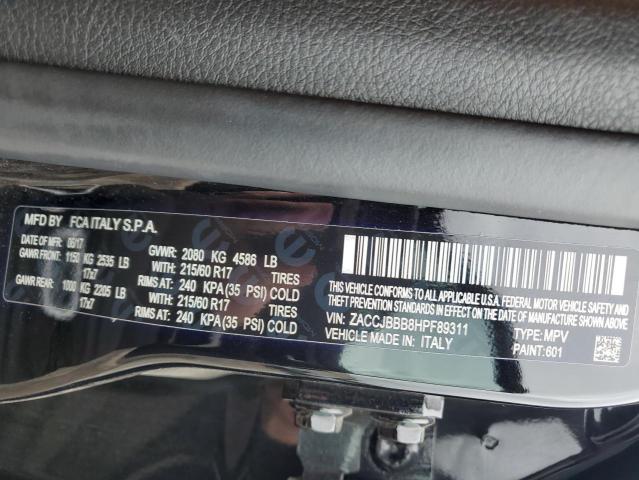 Photo 14 from auction – 2017 JEEP RENEGADE L with VIN ZACCJBBB8HPF89311