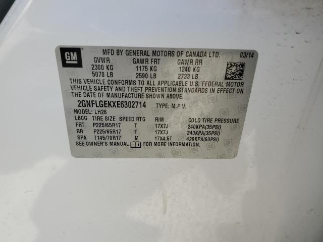 Photo 14 from auction – 2014 CHEVROLET EQUINOX LT with VIN 2GNFLGEKXE6302714