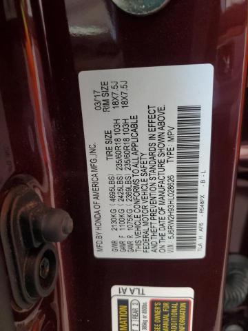 Photo 14 from auction – 2017 HONDA CR-V with VIN 5J6RW2H93HL028626