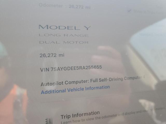 Photo 9 from auction – 2024 TESLA MODEL Y with VIN 7SAYGDEE5RA255655