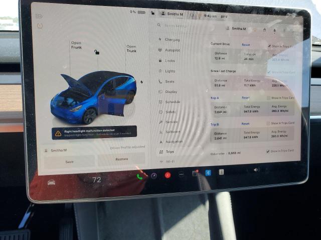 Photo 9 from auction – 2025 TESLA MODEL Y with VIN 7SAYGAEEXSF256579