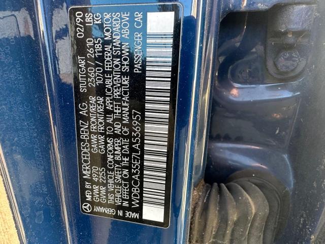 Photo 10 from auction – 1990 MERCEDES-BENZ 420 SEL with VIN WDBCA35E7LA536957