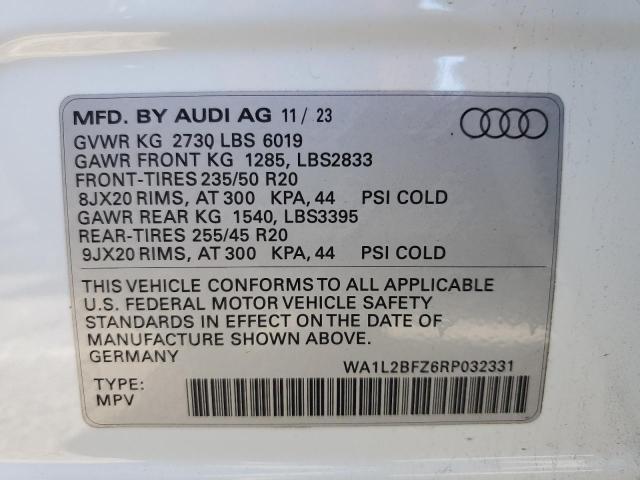 Photo 14 from auction – 2024 AUDI Q4 E-TRON with VIN WA1L2BFZ6RP032331