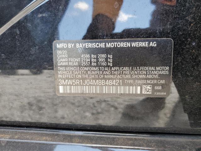 Photo 14 from auction – 2021 BMW 330I with VIN 3MW5R1J04M8B48421