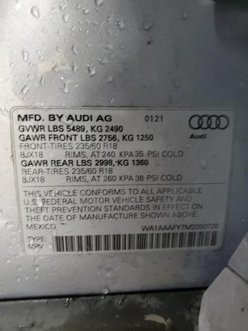 Photo 14 from auction – 2021 AUDI Q5 PREMIUM with VIN WA1AAAFY7M2050726