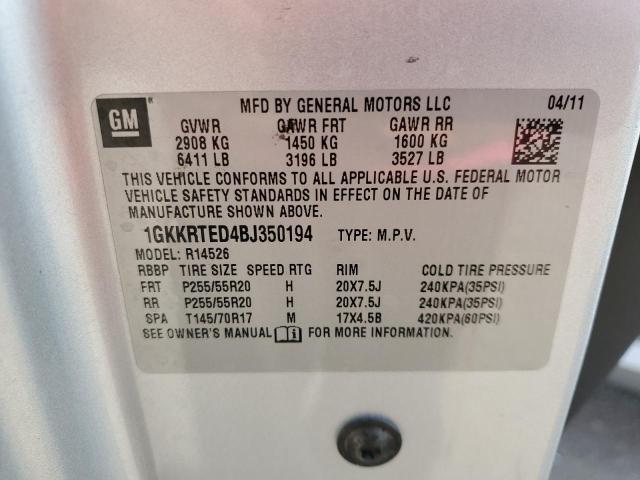 Photo 14 from auction – 2011 GMC ACADIA DENALI with VIN 1GKKRTED4BJ350194