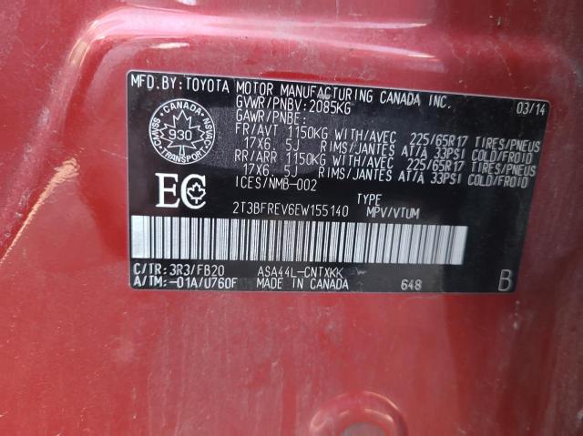 صورة رقم 10 من المزاد - 2014 TOYOTA RAV4 LE مع VIN 2T3BFREV6EW155140