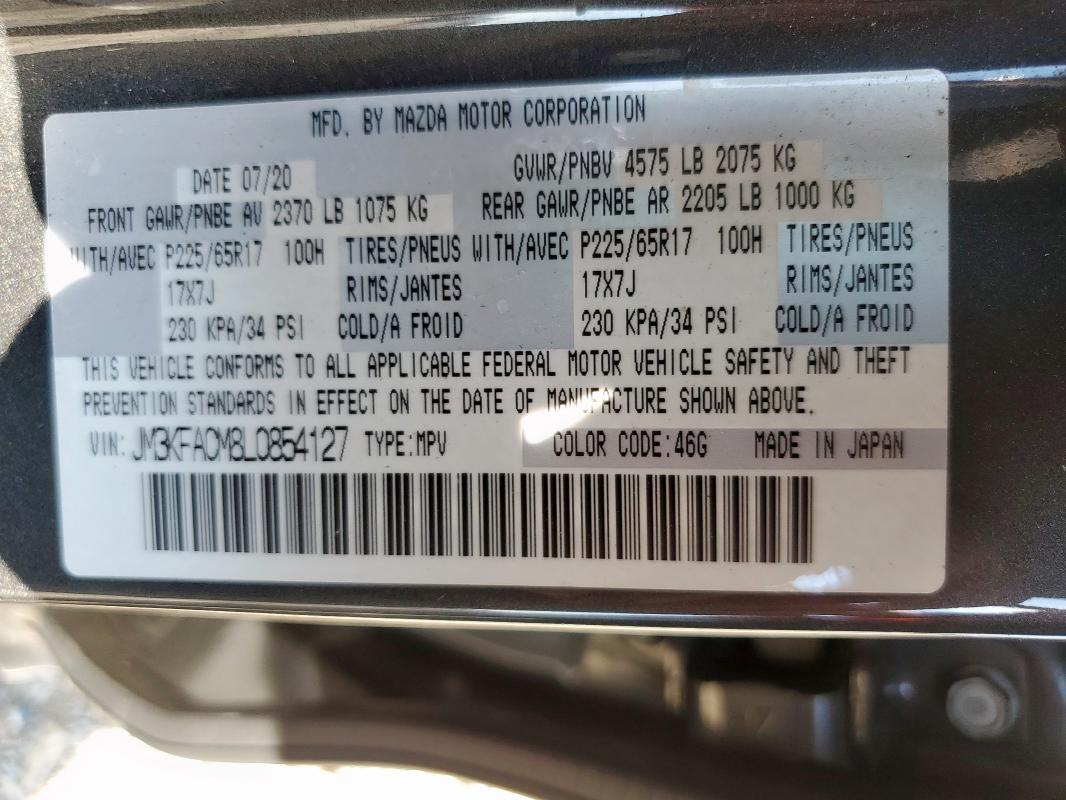 Photo 14 from auction – 2020 MAZDA CX-5 TOURI with VIN JM3KFACM8L0854127