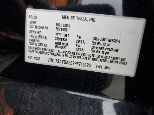 Photo 14 from auction – 2023 TESLA MODEL Y with VIN 7SAYGAEE9PF715124