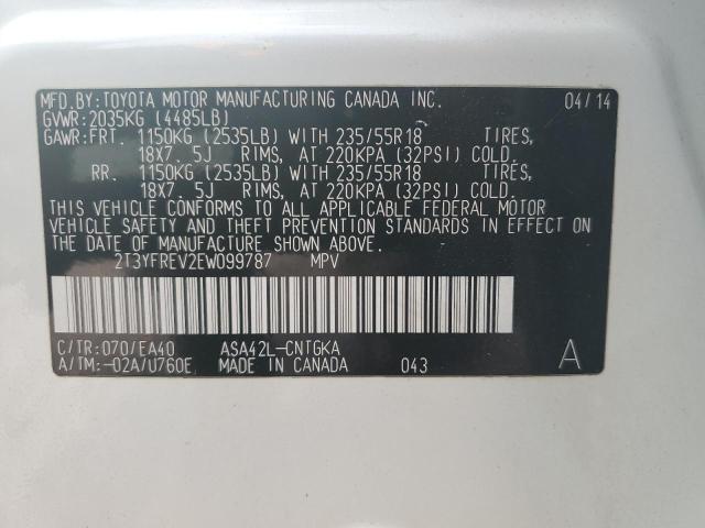 Photo 14 from auction – 2014 TOYOTA RAV4 LIMIT with VIN 2T3YFREV2EW099787