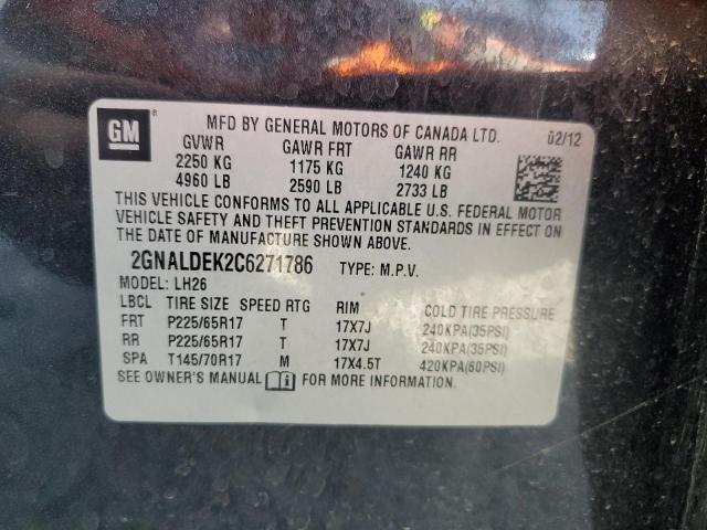 Zdjęcie 14 z aukcji – 2012 CHEVROLET EQUINOX LT z VIN 2GNALDEK2C6271786