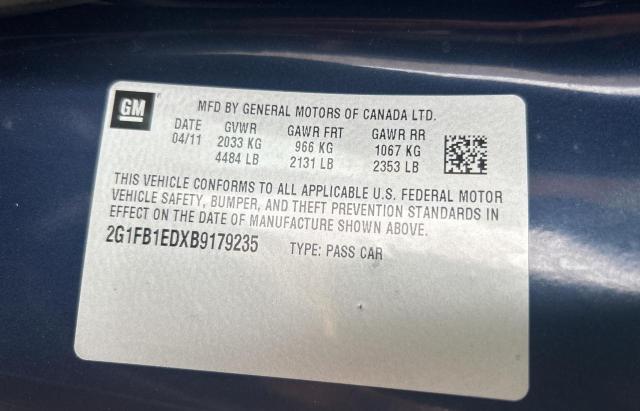 Photo 10 from auction – 2011 CHEVROLET CAMARO LT with VIN 2G1FB1EDXB9179235