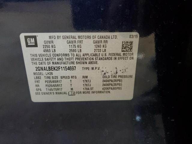 Photo 14 from auction – 2015 CHEVROLET EQUINOX LT with VIN 2GNALBEK2F1154697