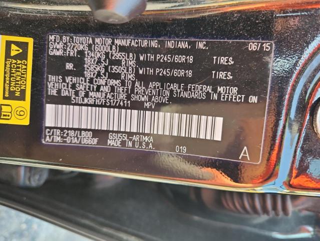 Photo 14 from auction – 2015 TOYOTA HIGHLANDER with VIN 5TDJKRFH7FS177411