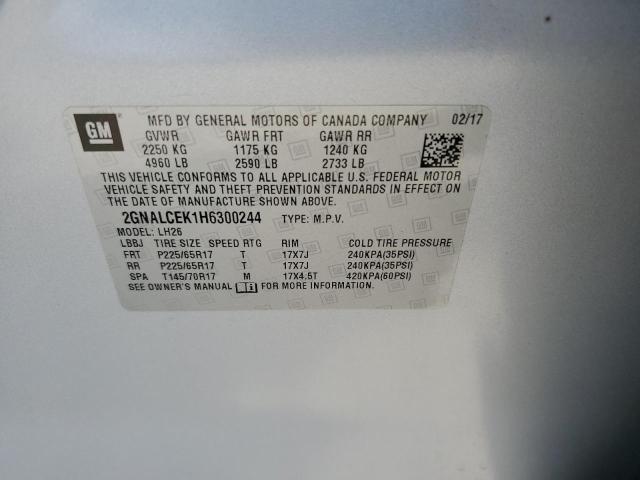 Photo 14 from auction – 2017 CHEVROLET EQUINOX LT with VIN 2GNALCEK1H6300244