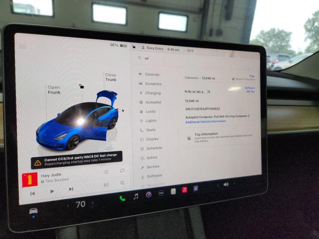 Photo 9 from auction – 2023 TESLA MODEL 3 with VIN 5YJ3E1EA2PF598822