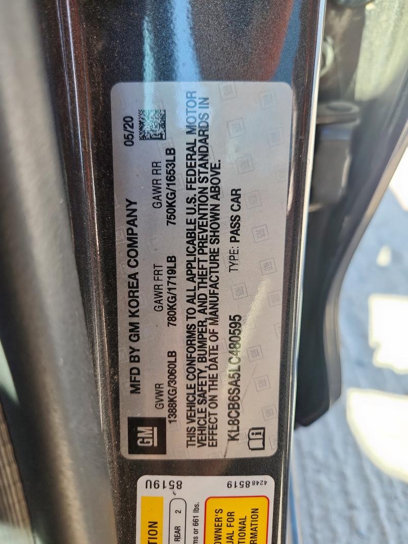 Photo 14 from auction – 2020 CHEVROLET SPARK LS with VIN KL8CB6SA5LC480595
