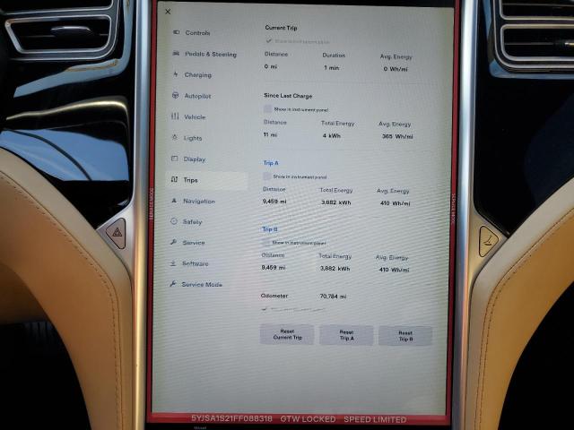 Photo 9 from auction – 2015 TESLA MODEL S 70 with VIN 5YJSA1S21FF088318
