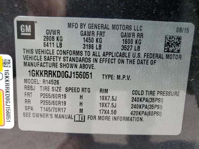 Photo 14 from auction – 2016 GMC ACADIA SLT-1 with VIN 1GKKRRKD0GJ156051