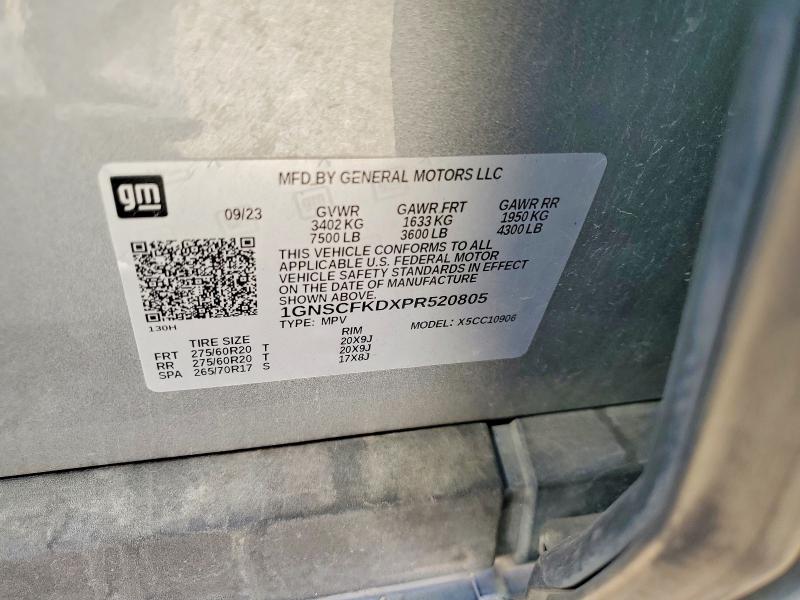Photo 14 from auction – 2023 CHEVROLET SUBURBAN with VIN 1GNSCFKDXPR520805