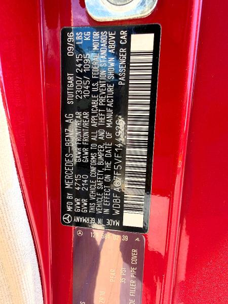 Photo 10 from auction – 1997 MERCEDES-BENZ SL with VIN WDBFA67F5VF144926