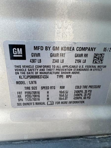 Photo 10 from auction – 2021 CHEVROLET TRAX with VIN KL7CJPSM8MB374334